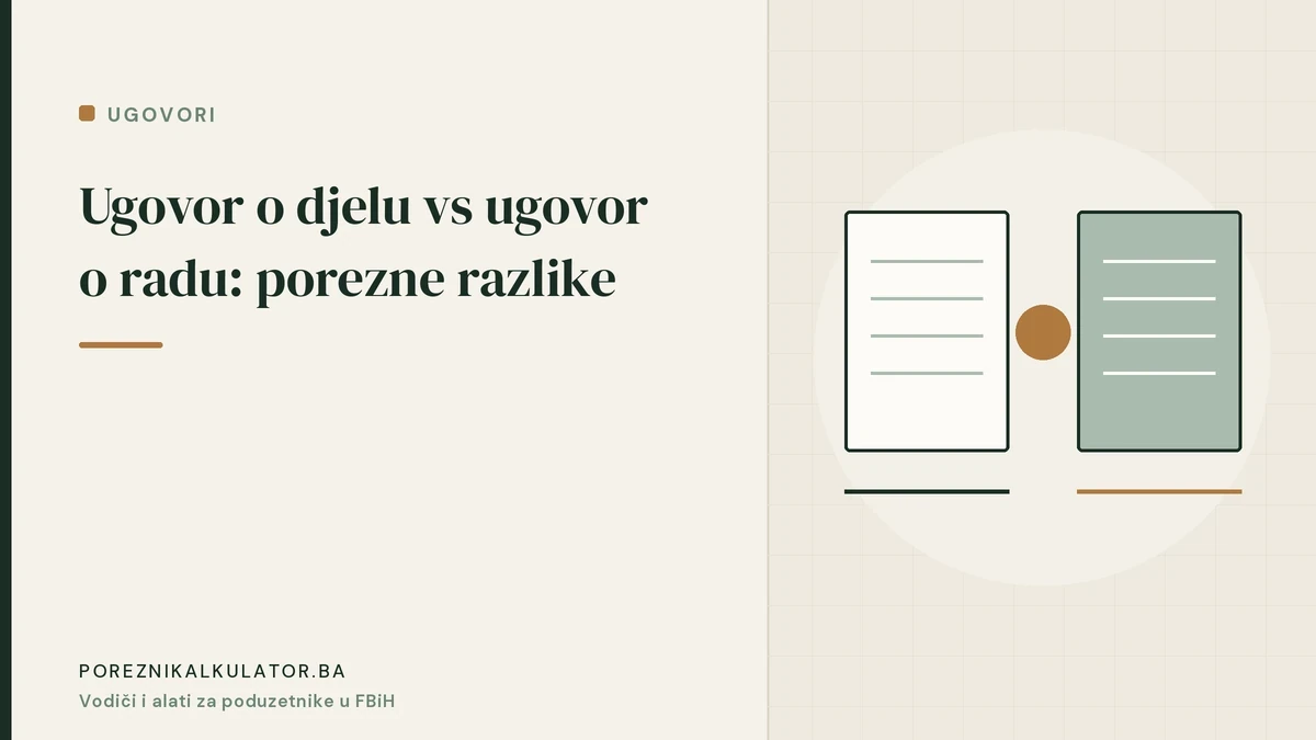 Ugovor o djelu vs ugovor o radu: porezne razlike i kada koji